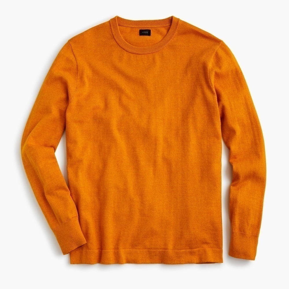 J. Crew Cotton Men's Rustic Yellow Crewneck Sweater